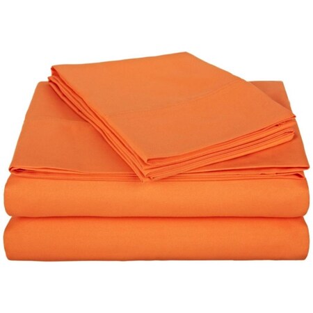 Vanessa Collection Microfiber King Sheet Set Solid, Orange MF1500KGSH SLOR